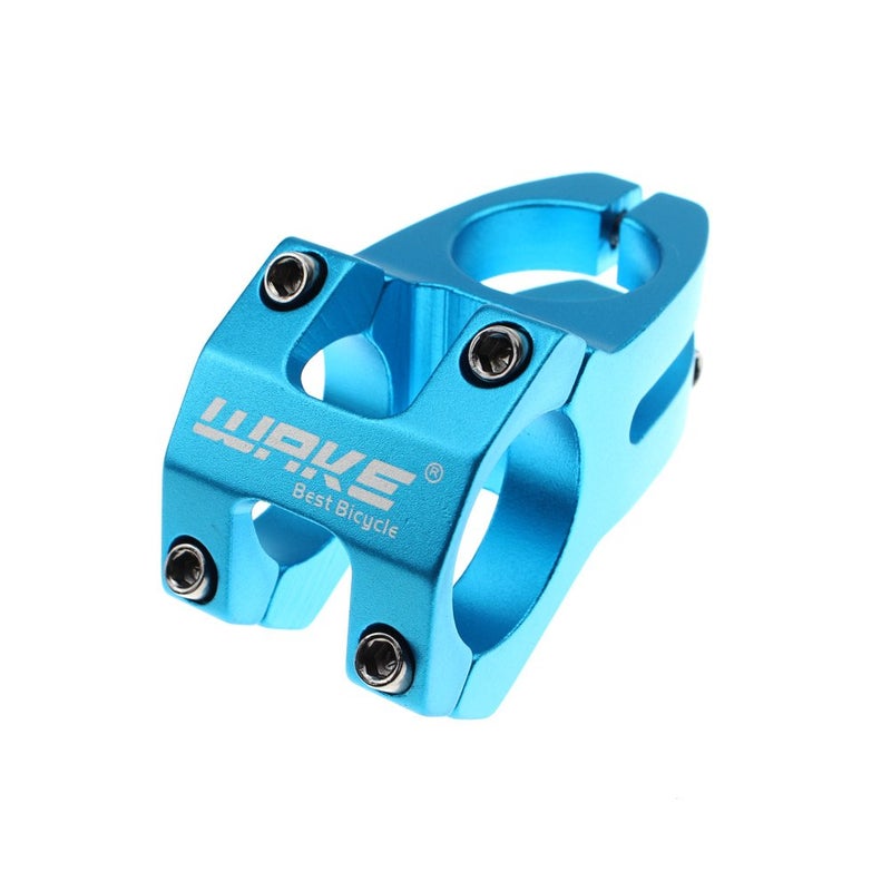 WAKE 31.8 Stem 45mm Bike Stem Wake Mountain Bike Stem Short Handlebar Stem for Most Bicycle, Road Bike, MTB, BMX, Fixie Gear, Cycling (Aluminum Alloy, Black Blue Gold Red) (Blue) - Image 1